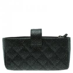 مملوكة مسبقًا Chanel Black Quilted Glitter Caviar Leather Iphone Pouch