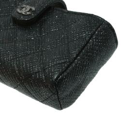 مملوكة مسبقًا Chanel Black Quilted Glitter Caviar Leather Iphone Pouch