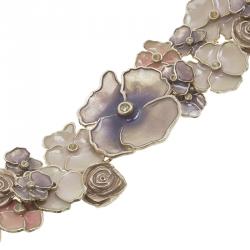 مملوكة مسبقًا Chanel Camellia Flower Enamel Gold Tone Necklace