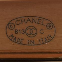 مملوكة مسبقًا Chanel CC Peach Resin Gold Tone Wide Cuff Bracelet 17cm