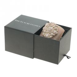 مملوكة مسبقًا Chanel CC Peach Resin Gold Tone Wide Cuff Bracelet 17cm