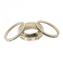 مملوكة مسبقًا Chanel Vintage L'élégance C'est La Ligne Gold Tone 3 Cuff Bangle Set 20cm