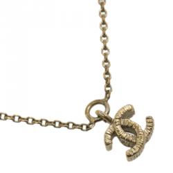 Pre Owned Chanel CC Logo Crystal Gold Tone Charm Bracelet