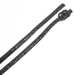مملوكة مسبقًا Chanel Black Sequin CC Skinny Belt 100CM