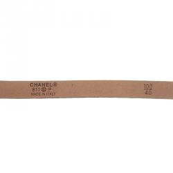 مملوكة مسبقًا Chanel Black Sequin CC Skinny Belt 100CM