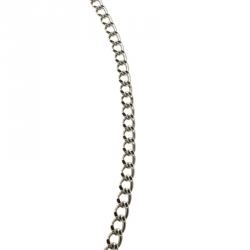 Pre Owned حزام شانيل سلسلة لون فضي CC إيناميل سوداء