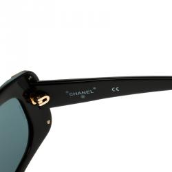 Pre Owned Chanel Black A28891 Pearl Necklace Sunglasses