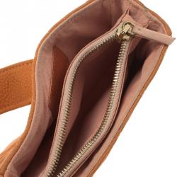 Pre Owned Chanel Peach Quilted Caviar Leather iPhone Pouch