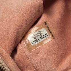 Pre Owned Chanel Peach Quilted Caviar Leather iPhone Pouch