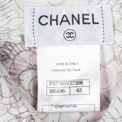 Pre Owned Chanel Multicolor Floral Printed Silk Long Sleeve Blouse L