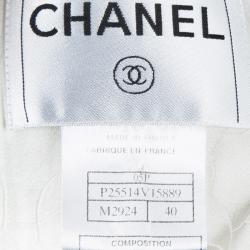 مملوكة مسبقًا Chanel Multicolour Checked Tweed Floral Brooch Detail Blazer M