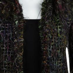 Chanel Multicolor Textured Wool Fringed Collar and Cuff Jacket S