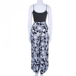 Pre Owned Chanel Silk Printed Palazzo Pants M