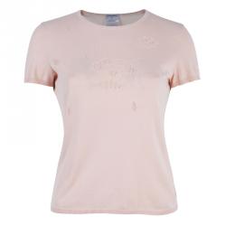 Pre Owned Chanel Blush Pink Knit Top M