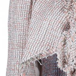Pre Owned Chanel Salmon Pink Tie-Front Boucle Jacket S