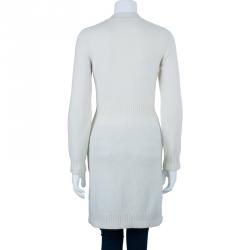 Pre Owned Chanel White Cashmere Cardigan S
