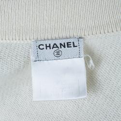 Pre Owned Chanel White Cashmere Cardigan S