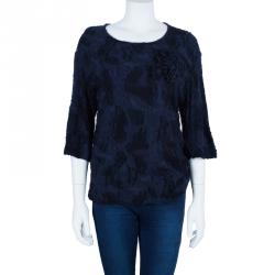 Pre Owned توب شانيل كاميليا كحلي  XL