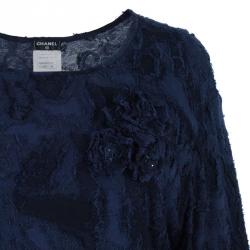 Pre Owned توب شانيل كاميليا كحلي  XL