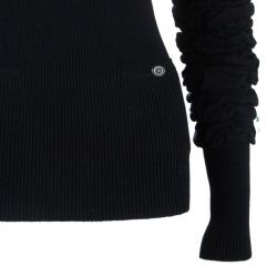 Pre Owned توب شانيل صوف أسود برقبة عالية M