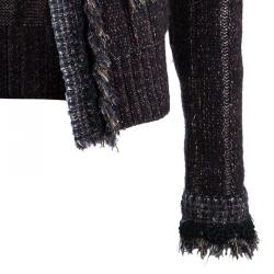 Pre Owned Chanel Plum Cashmere Knit Cardigan S