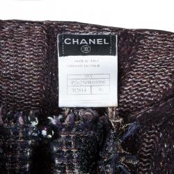 Pre Owned Chanel Plum Cashmere Knit Cardigan S