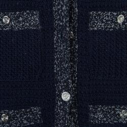 Pre Owned Chanel Navy Contrast Trim Sleeveless Cardigan S