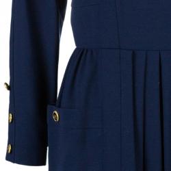 مملوكة مسبقًا فستان شانيل كحلي تويد ميدي L