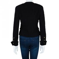 Pre Owned Chanel Black Wool Four Pocket Jacket S