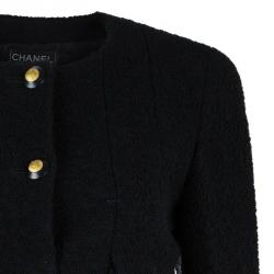 Pre Owned Chanel Black Wool Four Pocket Jacket S