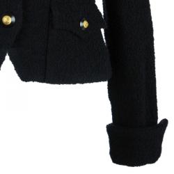 Pre Owned Chanel Black Wool Four Pocket Jacket S
