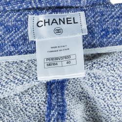 Pre Owned Chanel Blue Tweed Trousers M