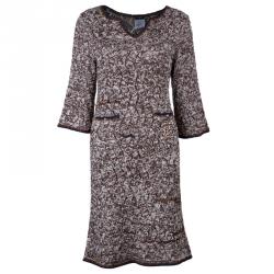 Pre Owned Chanel Brown Two Pocket Knit Dress M
