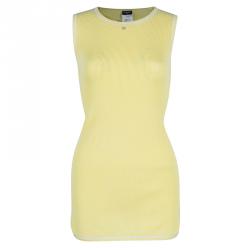 Pre Owned بلوزة شانيل أصفر كاناري تريكو بدون أكمام M