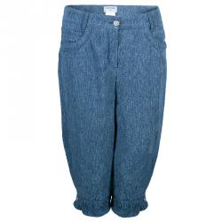 Pre Owned Chanel Blue Linen Long Shorts M