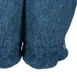 Pre Owned Chanel Blue Linen Long Shorts M