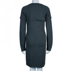 Pre Owned Chanel Grey Long Knit Cardigan M