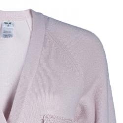 Pre Owned Chanel Pastel Pink 4 Pocket Detail Cardigan M