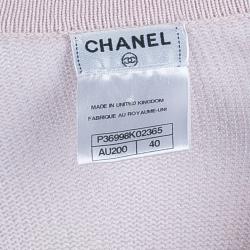 Pre Owned Chanel Pastel Pink 4 Pocket Detail Cardigan M