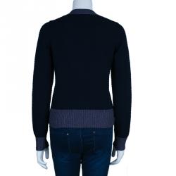 Pre Owned Chanel Navy Blue Cardigan M