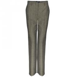 Pre Owned Chanel Metallic Herringbone Trousers Size M