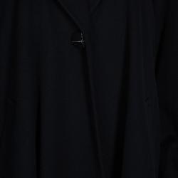 Pre Owned Chanel Black Cashmere Long Coat L