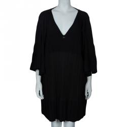 Pre Owned Chanel Black Knit Oversized Dress M