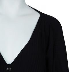 Pre Owned Chanel Black Knit Oversized Dress M