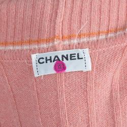 Pre Owned Chanel Pink V Neck Sweater M