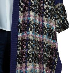 Pre Owned Chanel Purple Long Cardigan XL