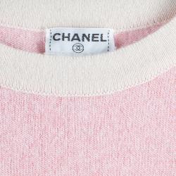 Pre Owned Chanel Pink Cashmere Cardigan Twin Set S