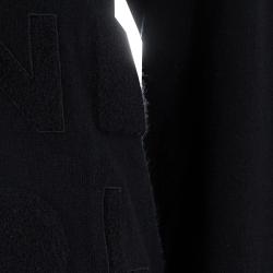 Pre Owned Chanel Black Chenille Embroidered Cashmere Cardigan M