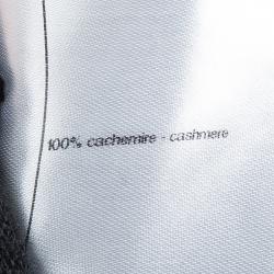 Pre Owned Chanel Black Chenille Embroidered Cashmere Cardigan M