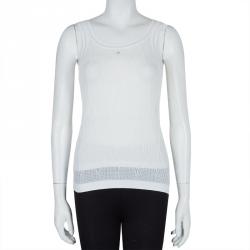 Chanel White Knit Tank Top S